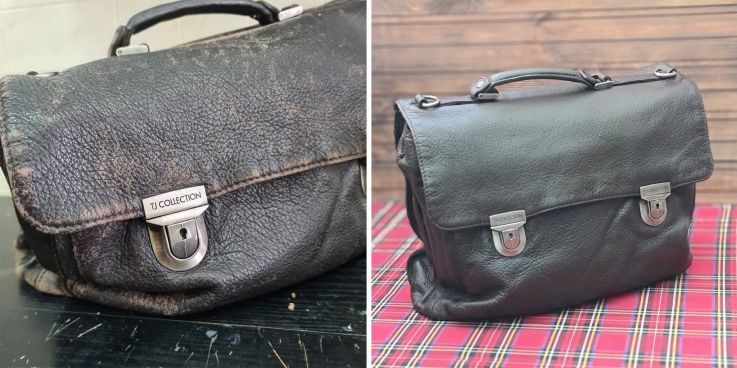 До и после: Реставрация портфеля с обновлением цвета